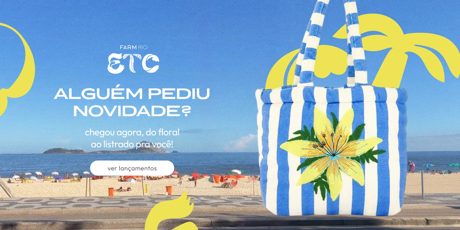 lançamento: bolsa de praia listra floral FARM Etc. leva agora